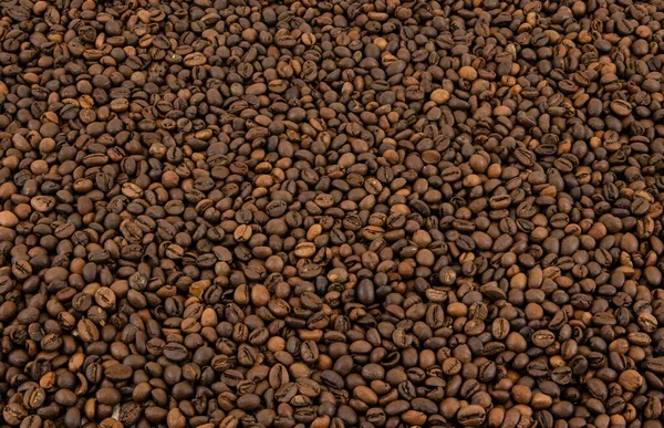 Kaffeebohnen Hintergrund Großaufnahme Von Gerösteten Kaffeebohnen — Stockfoto