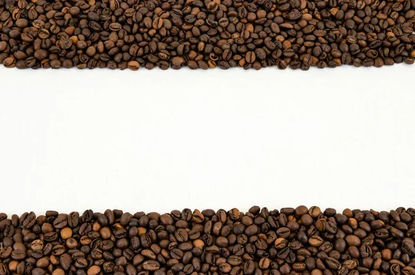 Kávová Zrna Bílém Pozadí — Stock fotografie