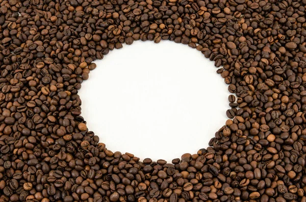 Kaffeebohnen Auf Weißem Hintergrund — Stockfoto