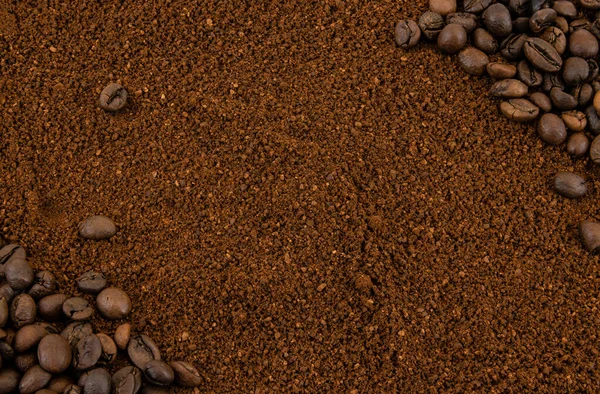Kávová Zrna Černém Pozadí — Stock fotografie