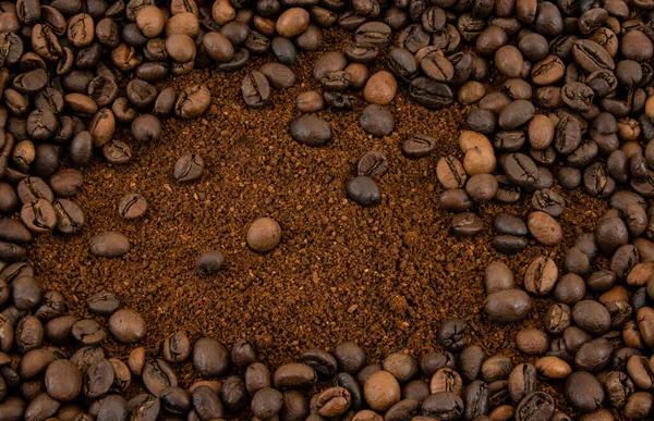 Kávová Zrna Dřevěném Pozadí — Stock fotografie
