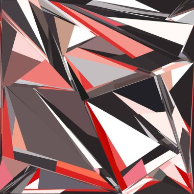 Soyut şekiller patlama yapar. Kırık cam parçaları. Spor, müzik veya bilgisayar oyunu için parlak dinamik arkaplan.