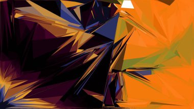 Soyut şekiller patlama yapar. Kırık cam parçaları. Spor, müzik veya bilgisayar oyunu için parlak dinamik arkaplan.