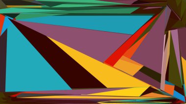 Soyut şekiller patlama yapar. Kırık cam parçaları. Spor, müzik veya bilgisayar oyunu için parlak dinamik arkaplan.