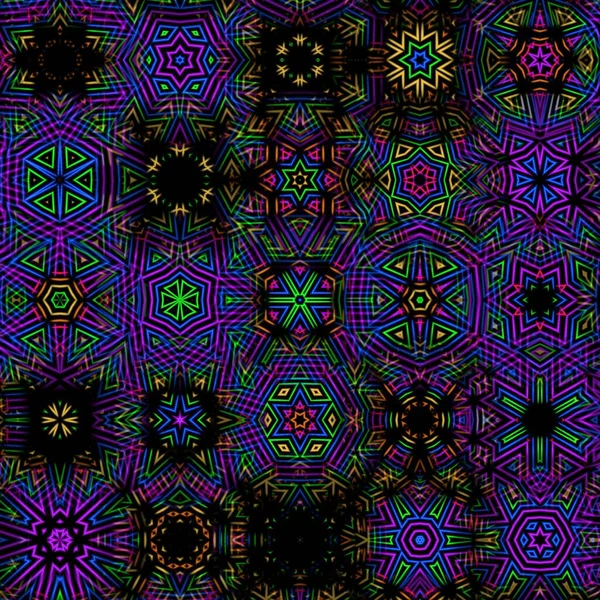 stock image seamless pattern in retro 60s-70s hippie style. Trendy fashion colorful disco ornament.