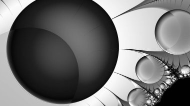 dijital soyut fraktal arkaplan bilgisayarda siyah ve beyaz olarak oluşturuldu.