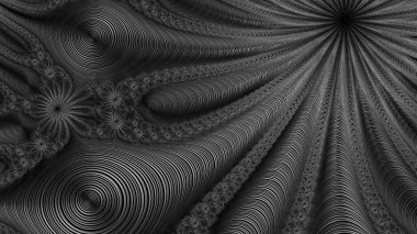 dijital soyut fraktal arkaplan bilgisayarda siyah ve beyaz olarak oluşturuldu.