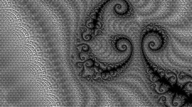 dijital soyut fraktal arkaplan bilgisayarda siyah ve beyaz olarak oluşturuldu.