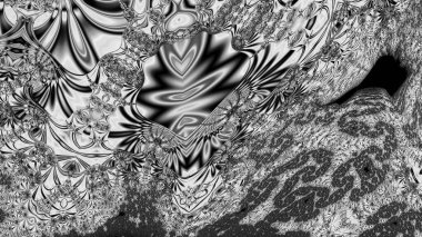 dijital soyut fraktal arkaplan bilgisayarda siyah ve beyaz olarak oluşturuldu.