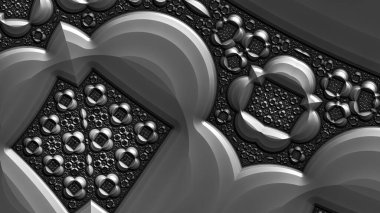 dijital soyut fraktal arkaplan bilgisayarda siyah ve beyaz olarak oluşturuldu.