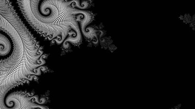 dijital soyut fraktal arkaplan bilgisayarda siyah ve beyaz olarak oluşturuldu.