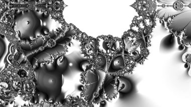 dijital soyut fraktal arkaplan bilgisayarda siyah ve beyaz olarak oluşturuldu.