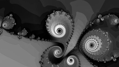 dijital soyut fraktal arkaplan bilgisayarda siyah ve beyaz olarak oluşturuldu.