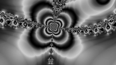 dijital soyut fraktal arkaplan bilgisayarda siyah ve beyaz olarak oluşturuldu.