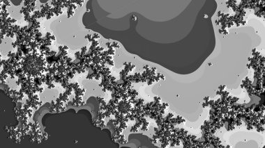 dijital soyut fraktal arkaplan bilgisayarda siyah ve beyaz olarak oluşturuldu.