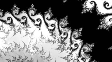 dijital soyut fraktal arkaplan bilgisayarda siyah ve beyaz olarak oluşturuldu.