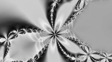 dijital soyut fraktal arkaplan bilgisayarda siyah ve beyaz olarak oluşturuldu.