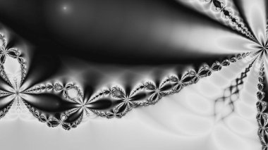 dijital soyut fraktal arkaplan bilgisayarda siyah ve beyaz olarak oluşturuldu.