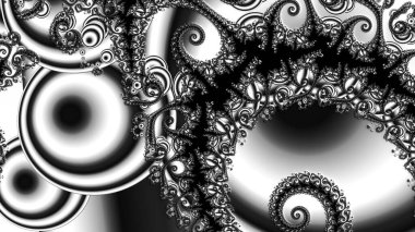 dijital soyut fraktal arkaplan bilgisayarda siyah ve beyaz olarak oluşturuldu.