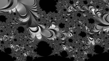 dijital soyut fraktal arkaplan bilgisayarda siyah ve beyaz olarak oluşturuldu.