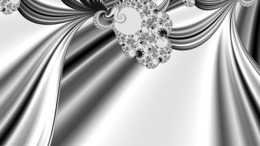 dijital soyut fraktal arkaplan bilgisayarda siyah ve beyaz olarak oluşturuldu.