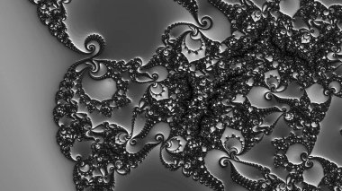 dijital soyut fraktal arkaplan bilgisayarda siyah ve beyaz olarak oluşturuldu.