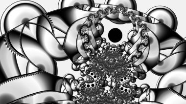 dijital soyut fraktal arkaplan bilgisayarda siyah ve beyaz olarak oluşturuldu.