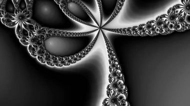 dijital soyut fraktal arkaplan bilgisayarda siyah ve beyaz olarak oluşturuldu.