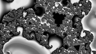 dijital soyut fraktal arkaplan bilgisayarda siyah ve beyaz olarak oluşturuldu.