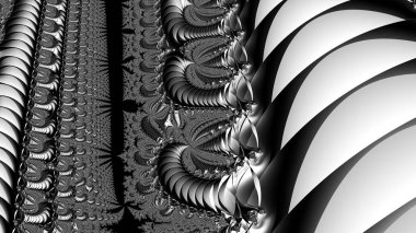 dijital soyut fraktal arkaplan bilgisayarda siyah ve beyaz olarak oluşturuldu.