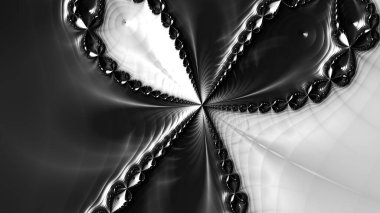 dijital soyut fraktal arkaplan bilgisayarda siyah ve beyaz olarak oluşturuldu.