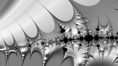 dijital soyut fraktal arkaplan bilgisayarda siyah ve beyaz olarak oluşturuldu.