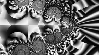 dijital soyut fraktal arkaplan bilgisayarda siyah ve beyaz olarak oluşturuldu.