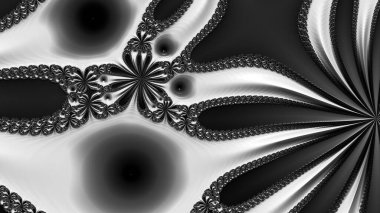 dijital soyut fraktal arkaplan bilgisayarda siyah ve beyaz olarak oluşturuldu.