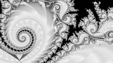 dijital soyut fraktal arkaplan bilgisayarda siyah ve beyaz olarak oluşturuldu.