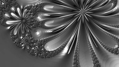 dijital soyut fraktal arkaplan bilgisayarda siyah ve beyaz olarak oluşturuldu.