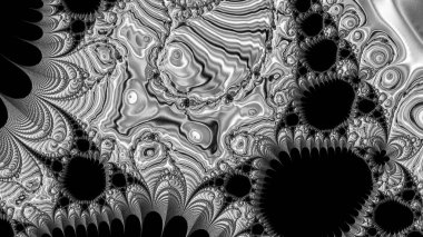 dijital soyut fraktal arkaplan bilgisayarda siyah ve beyaz olarak oluşturuldu.