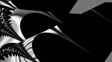 dijital soyut fraktal arkaplan bilgisayarda siyah ve beyaz olarak oluşturuldu.