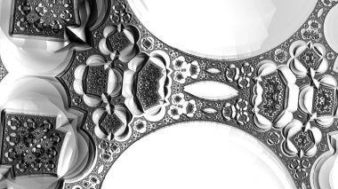 dijital soyut fraktal arkaplan bilgisayarda siyah ve beyaz olarak oluşturuldu.