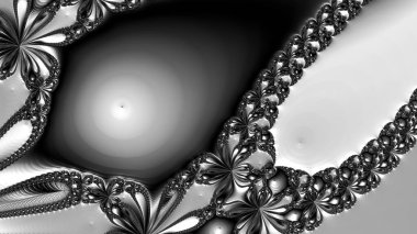 dijital soyut fraktal arkaplan bilgisayarda siyah ve beyaz olarak oluşturuldu.