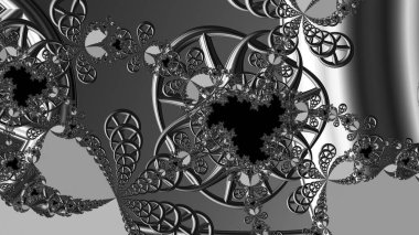 dijital soyut fraktal arkaplan bilgisayarda siyah ve beyaz olarak oluşturuldu.