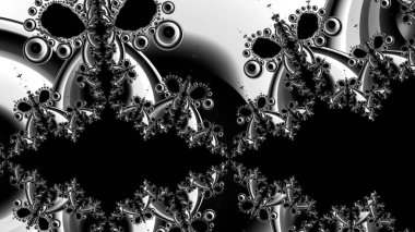 dijital soyut fraktal arkaplan bilgisayarda siyah ve beyaz olarak oluşturuldu.