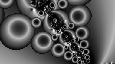 dijital soyut fraktal arkaplan bilgisayarda siyah ve beyaz olarak oluşturuldu.