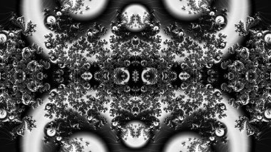 dijital soyut fraktal arkaplan bilgisayarda siyah ve beyaz olarak oluşturuldu.