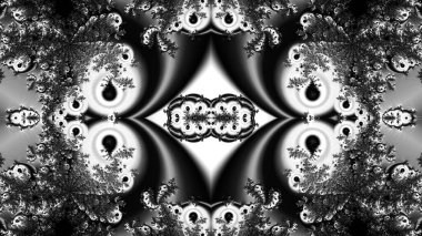 dijital soyut fraktal arkaplan bilgisayarda siyah ve beyaz olarak oluşturuldu.