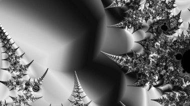 dijital soyut fraktal arkaplan bilgisayarda siyah ve beyaz olarak oluşturuldu.