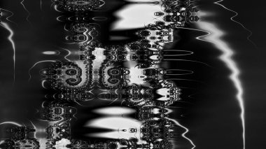 dijital soyut fraktal arkaplan bilgisayarda siyah ve beyaz olarak oluşturuldu.