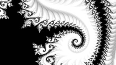 dijital soyut fraktal arkaplan bilgisayarda siyah ve beyaz olarak oluşturuldu.