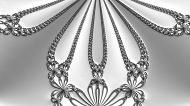 dijital soyut fraktal arkaplan bilgisayarda siyah ve beyaz olarak oluşturuldu.