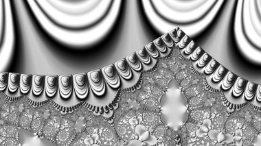 dijital soyut fraktal arkaplan bilgisayarda siyah ve beyaz olarak oluşturuldu.